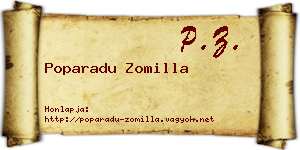 Poparadu Zomilla névjegykártya